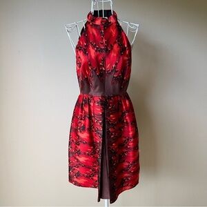 Tibi halter open back pirouette mini dress sz 4